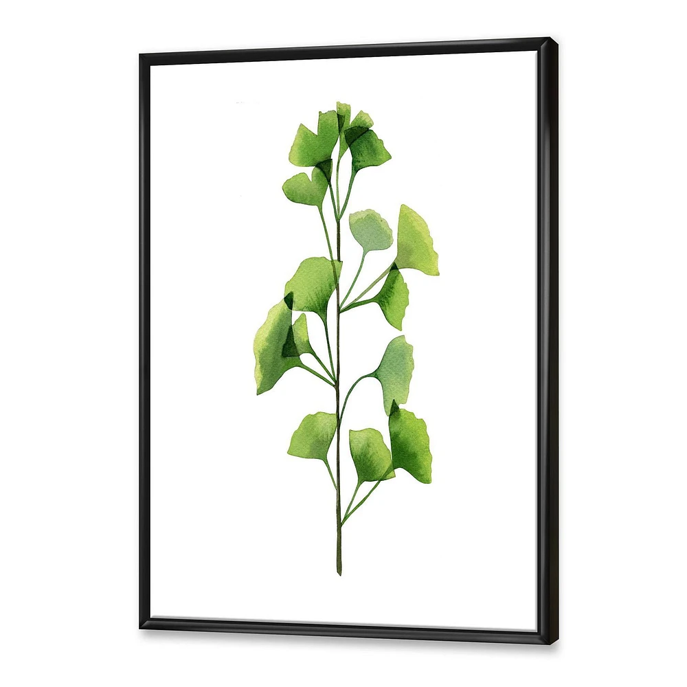 Designart Green Field Plant Foliage FLOAT FRAME WALL ART