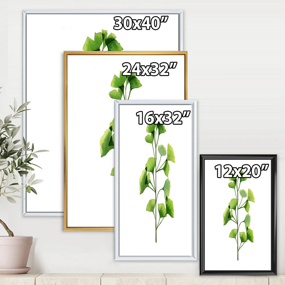 Designart Green Field Plant Foliage FLOAT FRAME WALL ART