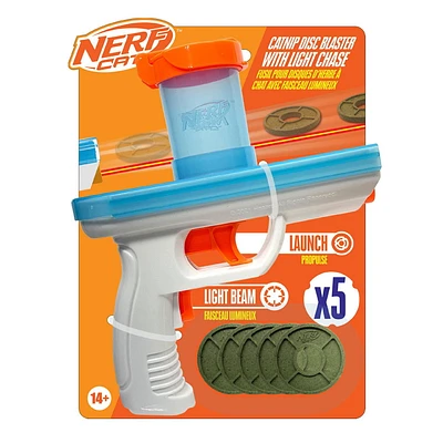 NERF Catnip Blaster with Catnip Discs Cat Toy, Batteries Not Included