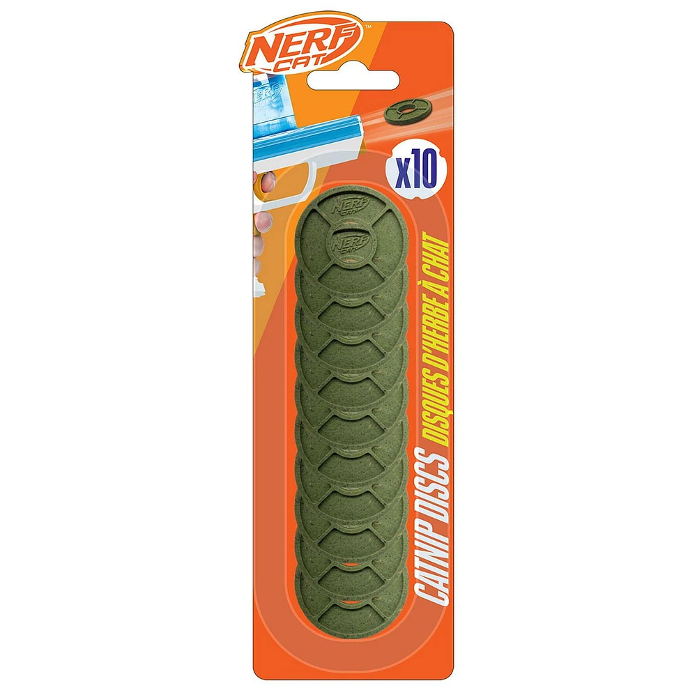 NERF Cat Catnip Disc for Cats, 10 pack, 10pk