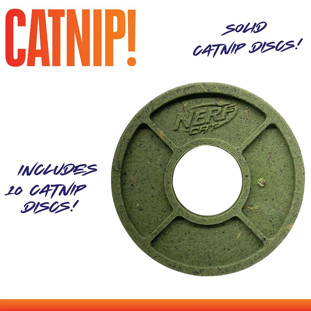 NERF Cat Catnip Disc for Cats, 10 pack, 10pk