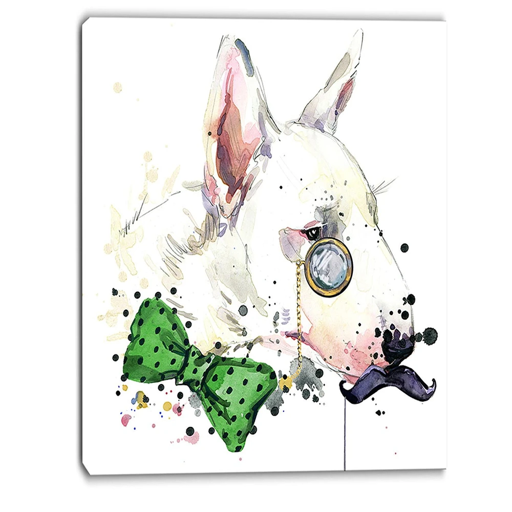 Design Art Bull Terrier Dog Canvas Print