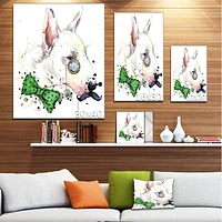 Design Art Bull Terrier Dog Canvas Print