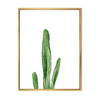 Designart Green Cactus South Western Plant Botanical Detail FLOAT FRAME WALL ART