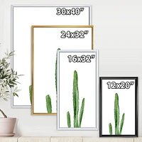 Designart Green Cactus South Western Plant Botanical Detail FLOAT FRAME WALL ART