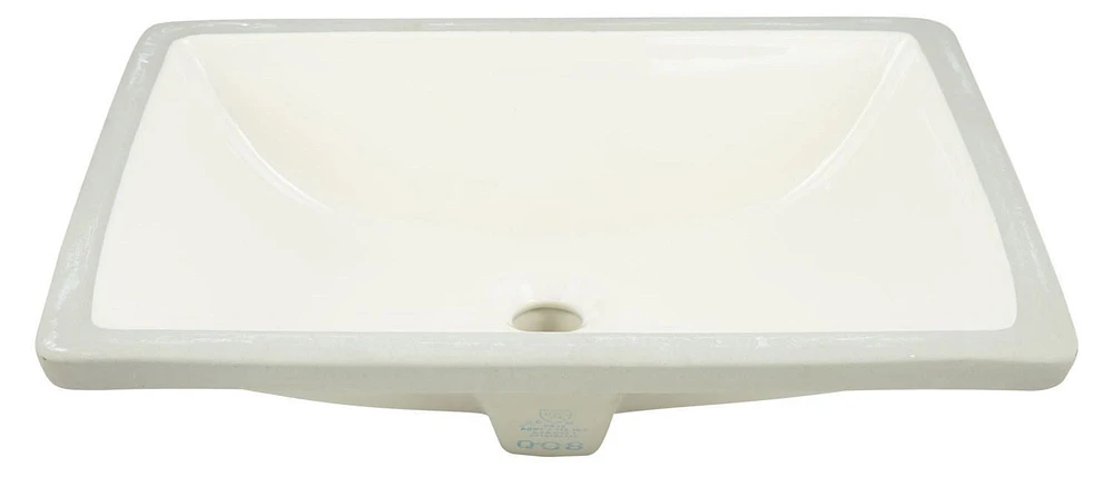 18.25-in. W CUPC Rectangle Bathroom Undermount Sink Set In Biscuit