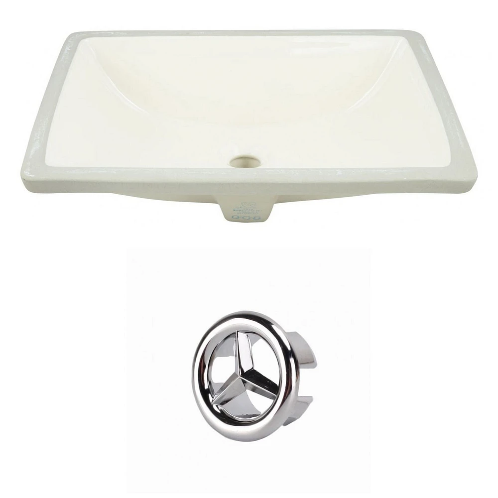 18.25-in. W CUPC Rectangle Bathroom Undermount Sink Set In Biscuit