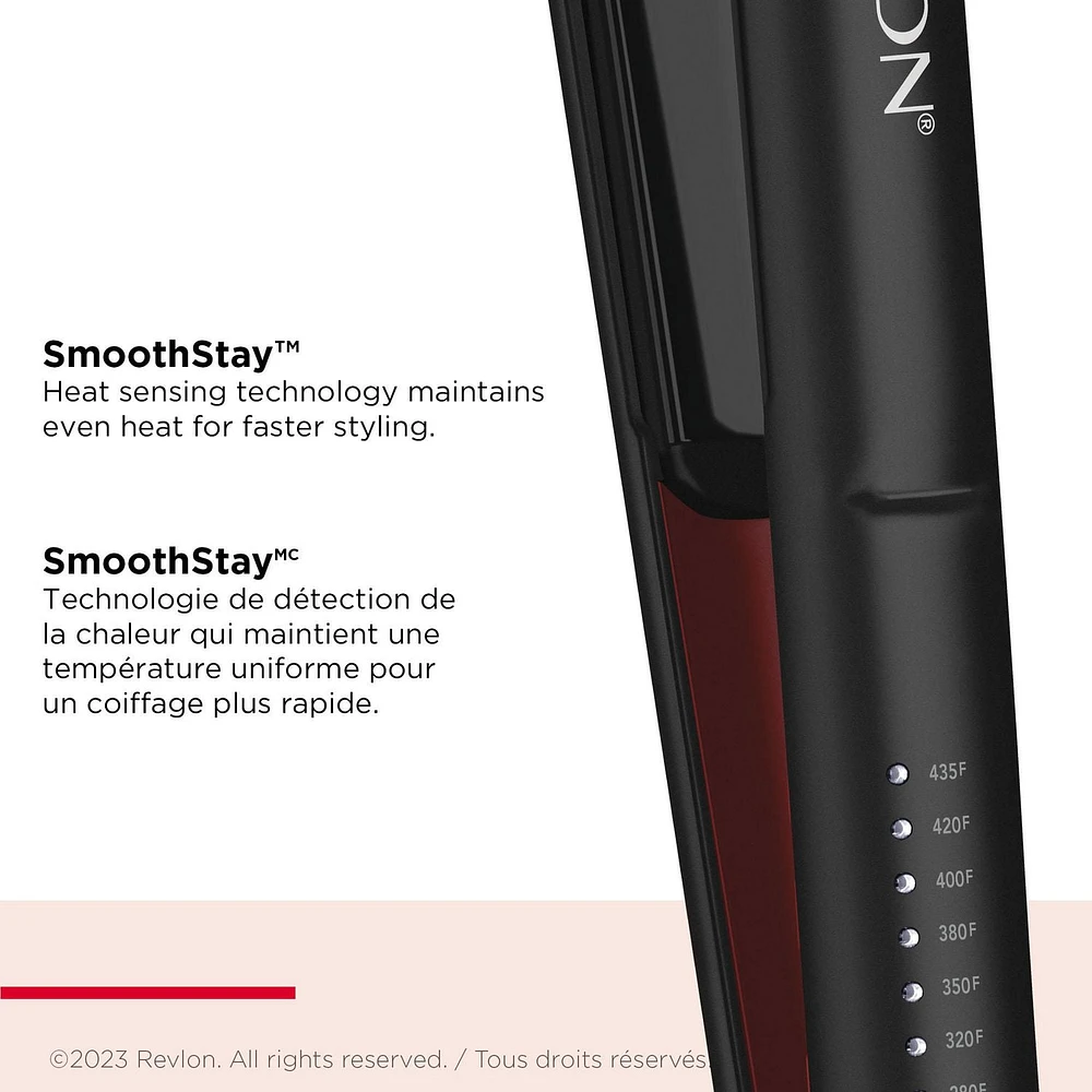 Revlon SmoothStay RVST2211F Fer plat de 2,5 cm infuse d’huile de coco