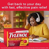 Comprimés Tylenol Extra fort Soulagement de jour, 500 mg d’acétaminophène + 65 mg de caféine, soulagement du mal de tête matinal et de la douleur 20 comprimés