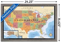 Map - USA Wall Poster, 22.375" x 34" Framed