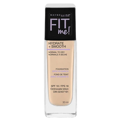 Maybelline New York Fit Me®, Hydrate + Smooth Fond de teint liquide, 30 ML 1 fl. oz