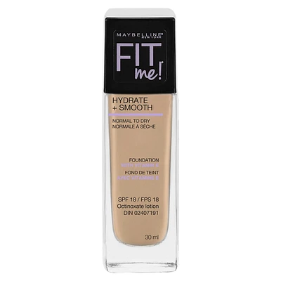 Maybelline New York Fit Me®, Hydrate + Smooth Liquid Foundation, 30 ML, 1 fl oz