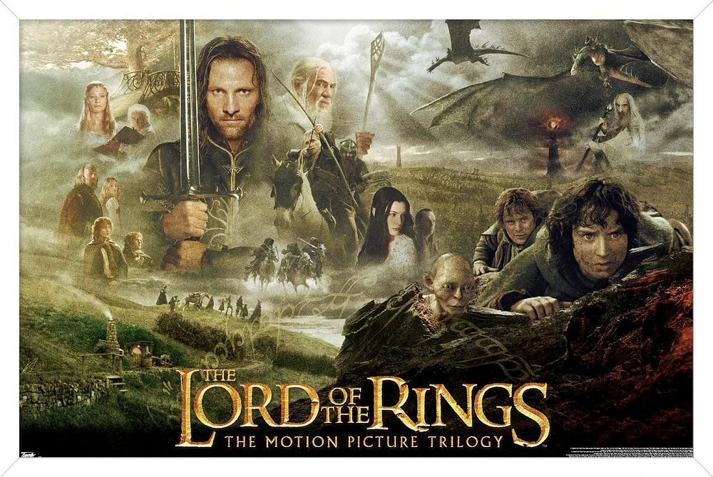 The Lord of the Rings: The Motion Picture Trilogy Wall Poster, 14.725" x 22.375" Framed