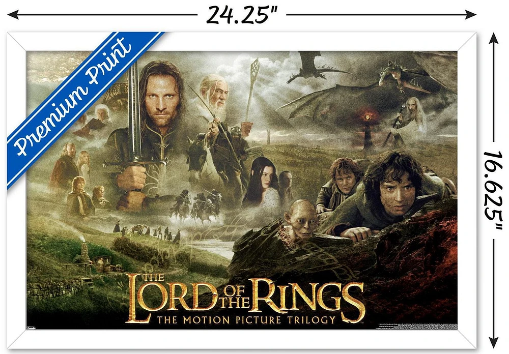 The Lord of the Rings: The Motion Picture Trilogy Wall Poster, 14.725" x 22.375" Framed