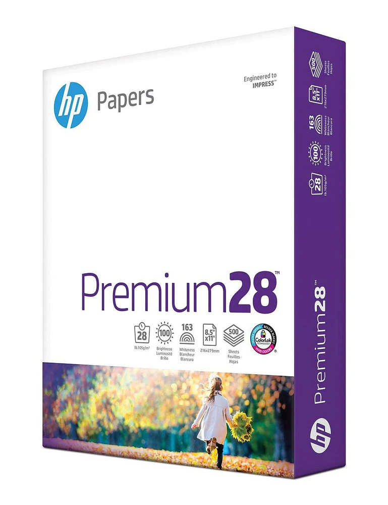 HP Premium28 Printer Paper, 8.5x11 Paper, 28lb, 1 Ream