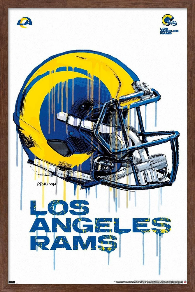 NFL Los Angeles Rams - Drip Helmet 20 Wall Poster