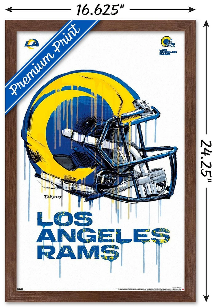 NFL Los Angeles Rams - Drip Helmet 20 Wall Poster