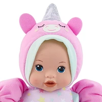 My Sweet Baby 10-Inch Soft Baby Doll with Pacifier and Unicorn Outfit, Light Skin Tone, Recommended for children ages 2 and up.