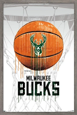 NBA Milwaukee Bucks - Drip Ball 20 Wall Poster