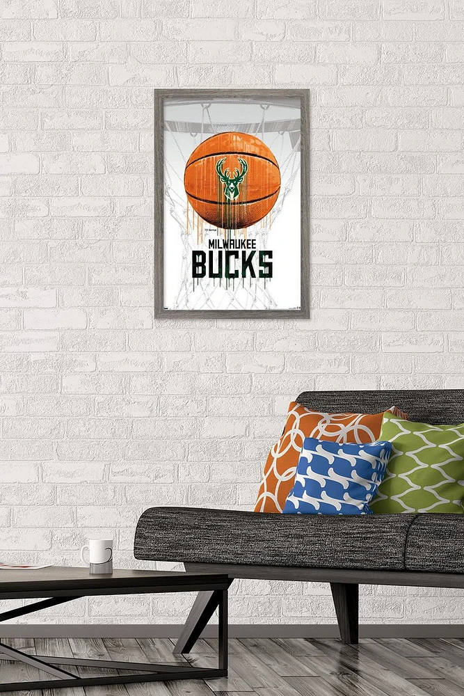 NBA Milwaukee Bucks - Drip Ball 20 Wall Poster