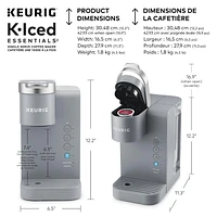 Keurig® K-Iced Essentials™ Single Serve Coffee Maker, 3 CUP SIZES 177, 237, and 296 ml