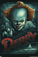 IT - Pennywise Derry Wall Poster, 14.725" x 22.375" Framed