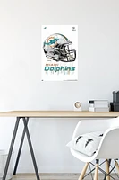 NFL Miami Dolphins - Drip Helmet 20 Wall Poster with Magnetic Frame, 22.375" x 34"