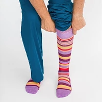 Dr. Johnny's Stripe Purple + Orange Cotton Compression Socks