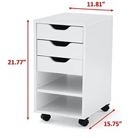 MAINSTAYS PERKINS ROLLING FILE CABINET, WHITE