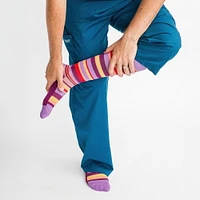 Dr. Johnny's Stripe Purple + Orange Cotton Compression Socks