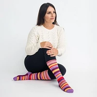 Dr. Johnny's Stripe Purple + Orange Cotton Compression Socks