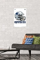 NFL Dallas Cowboys - Drip Helmet 20 Wall Poster, 22.375" x 34" Framed