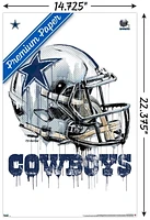 NFL Dallas Cowboys - Drip Helmet 20 Wall Poster, 22.375" x 34" Framed