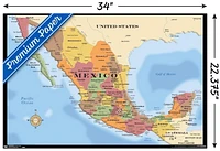 Map - Mexico Wall Poster, 22.375" x 34" Framed