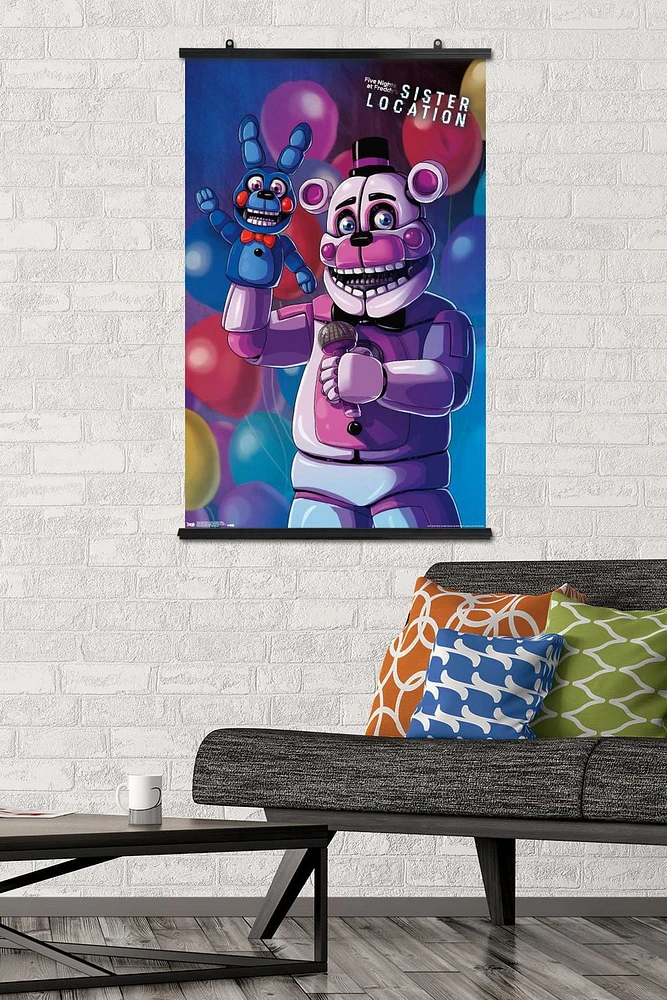 Five Nights at Freddy's: Sister Location - Funtime Freddy Wall Poster, 22.375" x 34" Framed