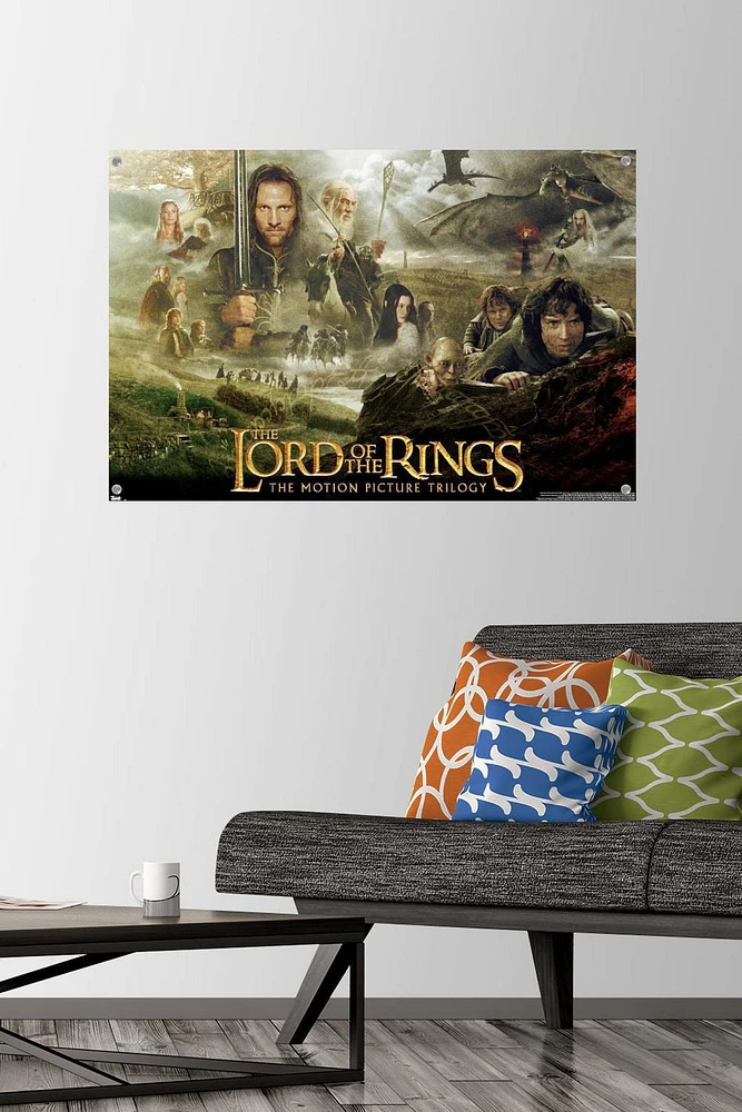 The Lord of the Rings: The Motion Picture Trilogy Wall Poster with Pushpins, 22.375" x 34"