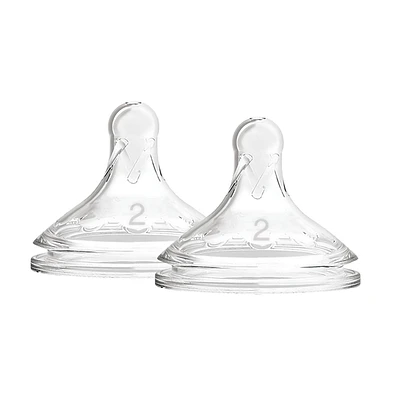 Dr. Brown's Natural Flow® Options+™ Wide-Neck Bottle Nipple 2 pack Level 2, 2 Pack