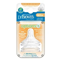 Dr. Brown's Natural Flow® Options+™ Wide-Neck Bottle Nipple 2 pack Level 3, 2 Pack