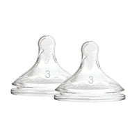 Dr. Brown's Natural Flow® Options+™ Wide-Neck Bottle Nipple 2 pack Level 3, 2 Pack