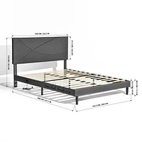 Homy Casa Set of 1 Kids' Bed with Upholstered Headboard and Wooden Slat Support for Bedroom