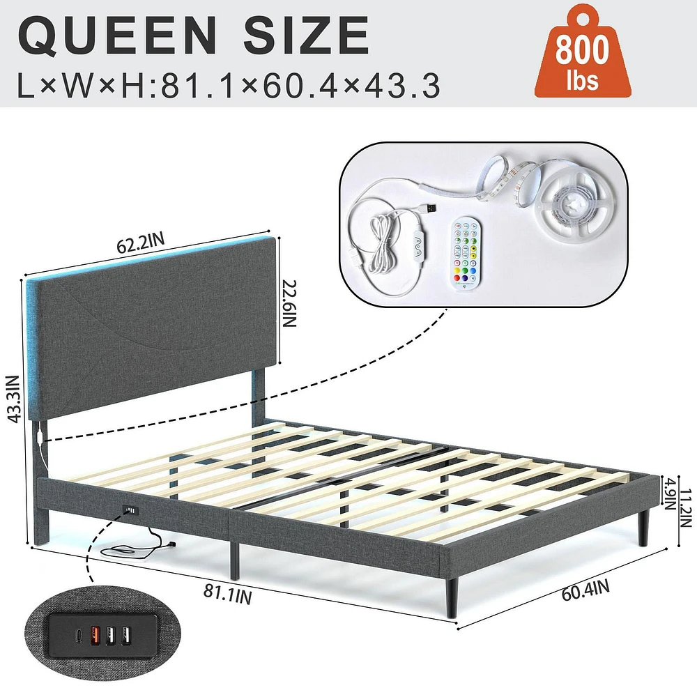 Homy Casa Set of 1 Kids' Bed with Upholstered Headboard and Wooden Slat Support for Bedroom