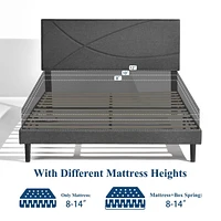 Homy Casa Set of 1 Kids' Bed with Upholstered Headboard and Wooden Slat Support for Bedroom