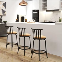 Ensemble de 3 tabourets de bar pivotants Homy Casa de 61 cm avec siège rembourré pour cuisine ou bar
