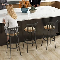 Ensemble de 3 tabourets de bar pivotants Homy Casa de 61 cm avec siège rembourré pour cuisine ou bar