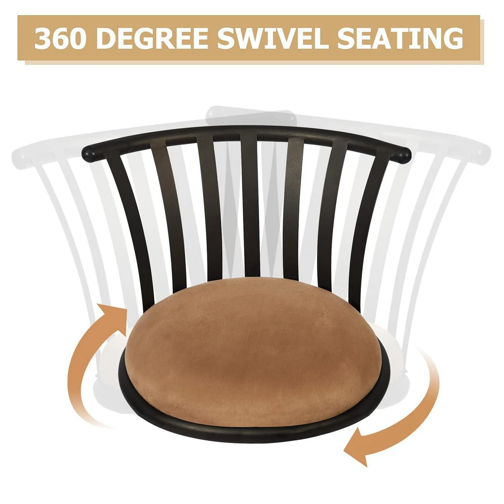 Ensemble de 3 tabourets de bar pivotants Homy Casa de 61 cm avec siège rembourré pour cuisine ou bar