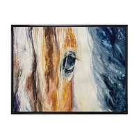 Designart Close-Up of A Beautiful Horses Eye I FLOAT FRAME WALL ART