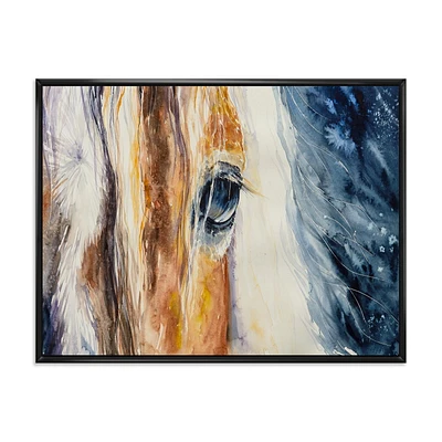 Designart Close-Up of A Beautiful Horses Eye I FLOAT FRAME WALL ART