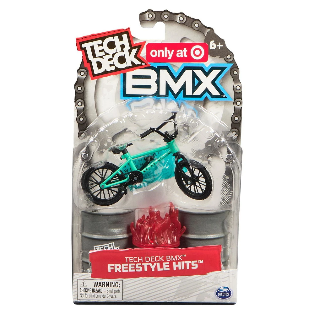  Tech Deck BMX Freestyle Hits, BMX Finger Bike with Wood Kicker Obstacle, Sunday Bikes (Blue) 