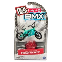  Tech Deck BMX Freestyle Hits, BMX Finger Bike with Wood Kicker Obstacle, Sunday Bikes (Blue) 