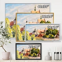 Designart View of Old Polish City In Nature FLOAT FRAME WALL ART